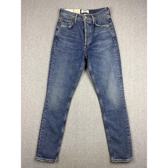 Agolde Denim - AGOLDE Nico Jeans Womens 24 Blue Medium Wash High Rise Skinny Button Fly NWT